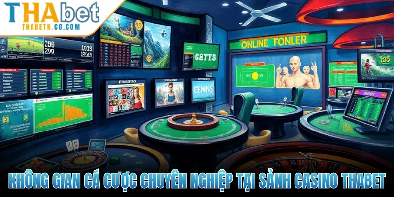 Không gian cá cược chuyên nghiệp tại sảnh Casino Thabet