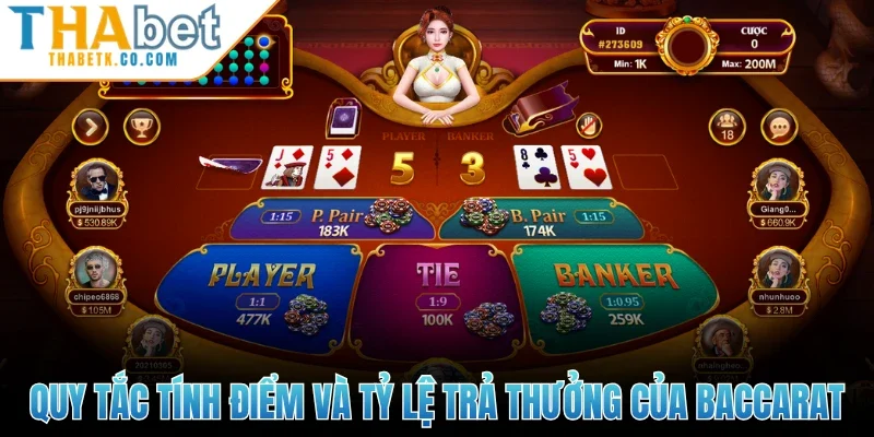 Quy tắc tính điểm và tỷ lệ trả thưởng của Baccarat